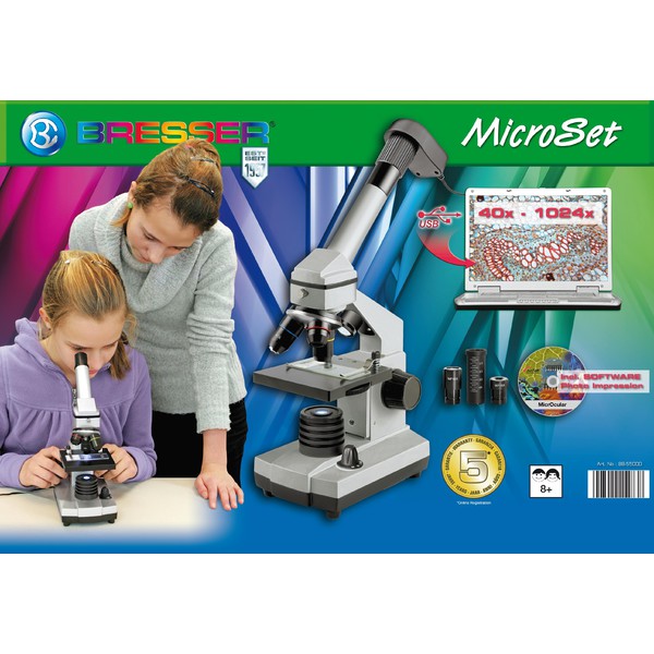 Bresser Junior Biolux CEA Mikroskop-Set, USB, Koffer, 40x -1024x