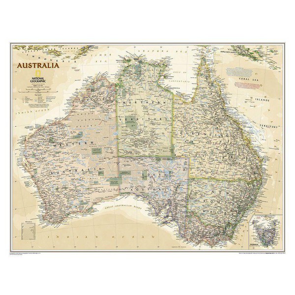 National Geographic Carte antique de l'Australie