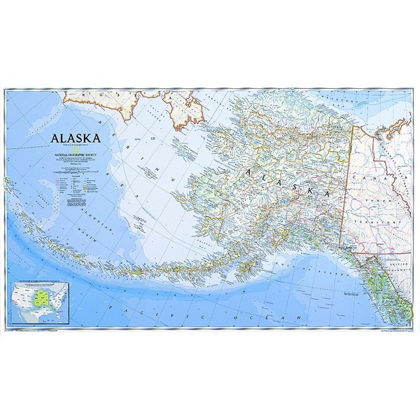 Carte géographique National Geographic Alaska