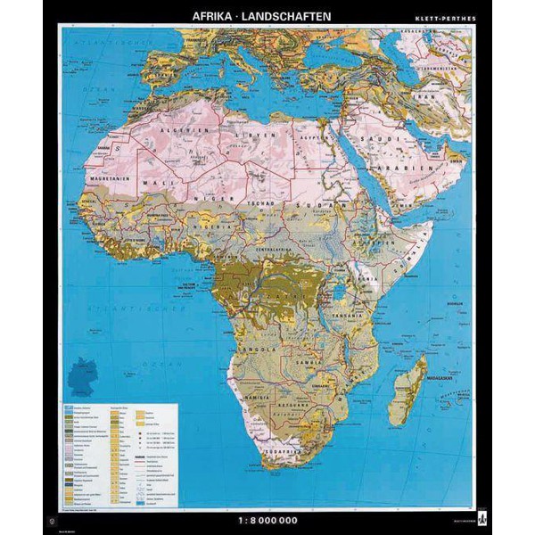 Klett-Perthes Verlag Kontinent-Karte Afrika Landschaften