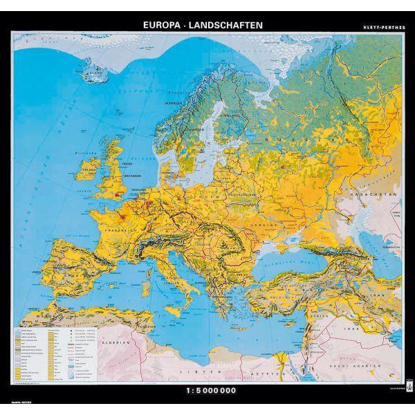 Klett-Perthes Verlag Kontinent-Karte Europa Landschaften