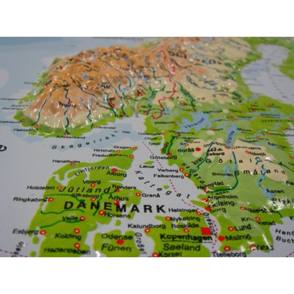 geo-institut Kontinentkarte Reliefkarte Europa Silver line physisch