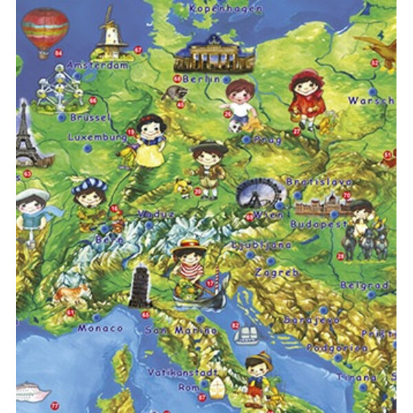 Stiefel Carte Europe pour enfants avec cadre en métal