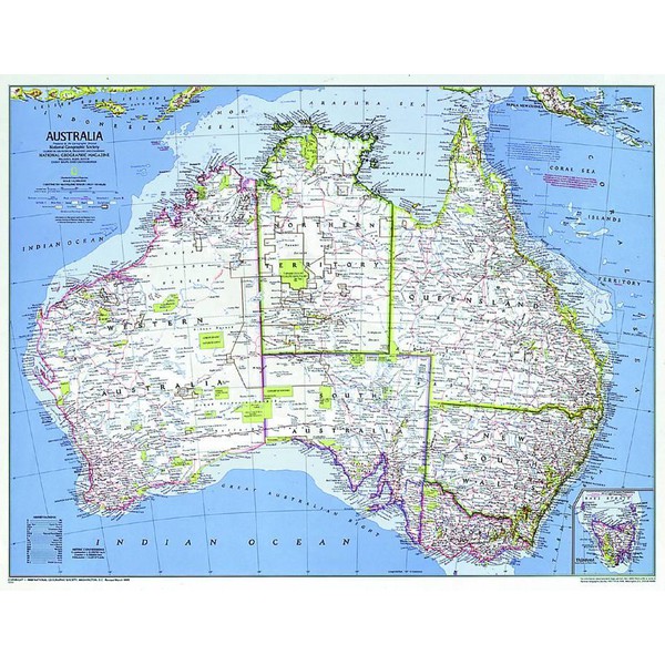 National Geographic Kontinentkarte Australien, politisch
