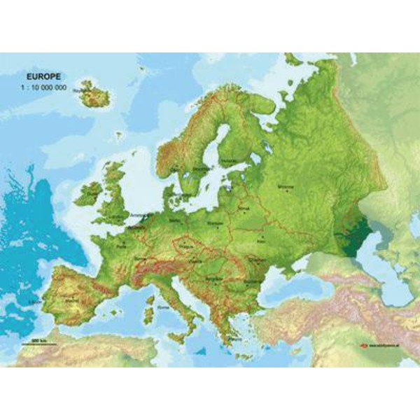 MBM Systems Kontinent-Karte Echt 3D Karte Europa