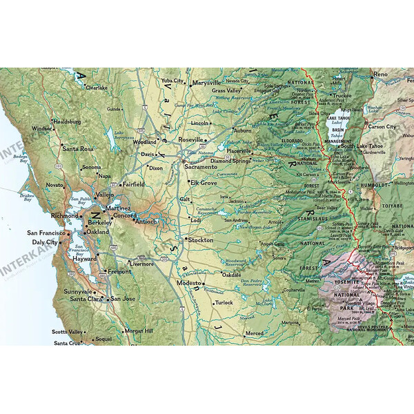Carte régionale National Geographic Pacific Crest Trail (46 x 122 cm)