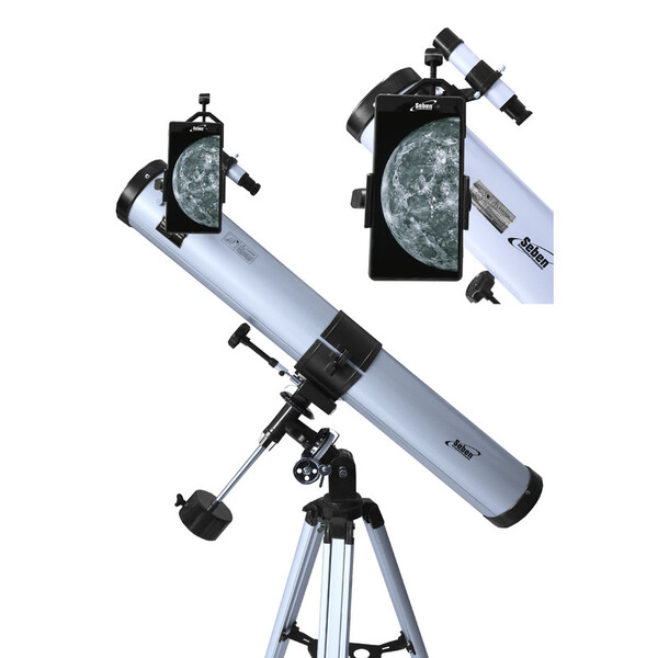 Seben 900-76 EQ2 Reflektor Teleskop + Smartphone Adapter DKA5 + Zubehör Paket (gebraucht)