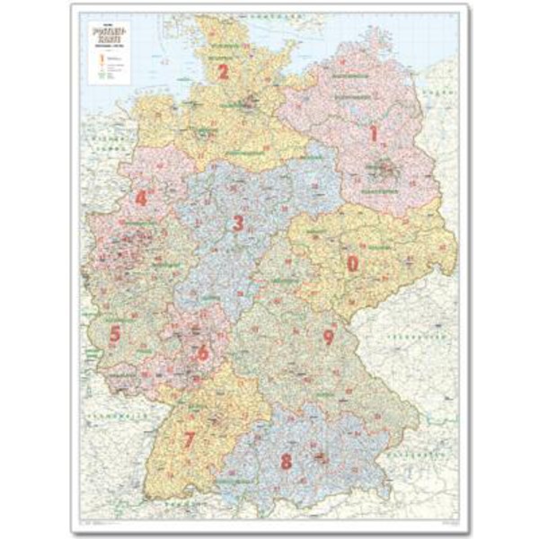 Carte géographique Bacher Verlag PLZ-Karte Allemagne de l'ouest en grande partie
