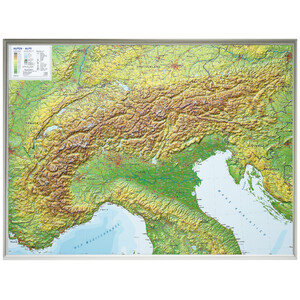 Georelief Regional-Karte Alpenbogen (77x57) 3D Reliefkarte