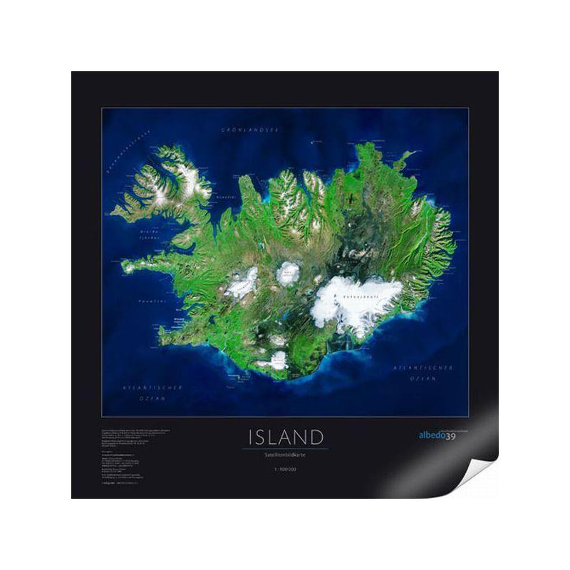 Carte géographique albedo 39 Islande
