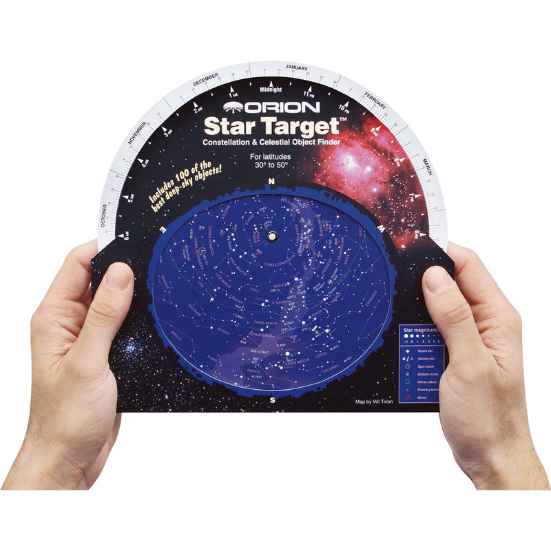 Orion Sternkarte Star Target Planisphere 30-50 degree north