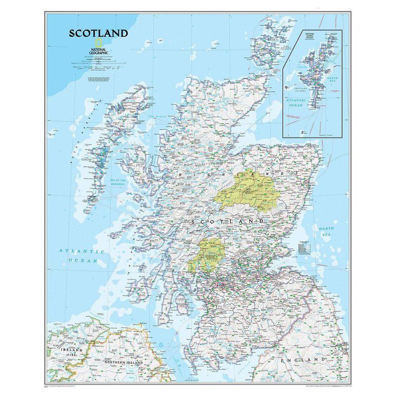 National Geographic Landkarte Schottland