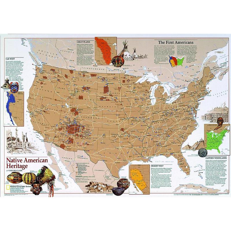 Carte géographique National Geographic Indigène américain héritier