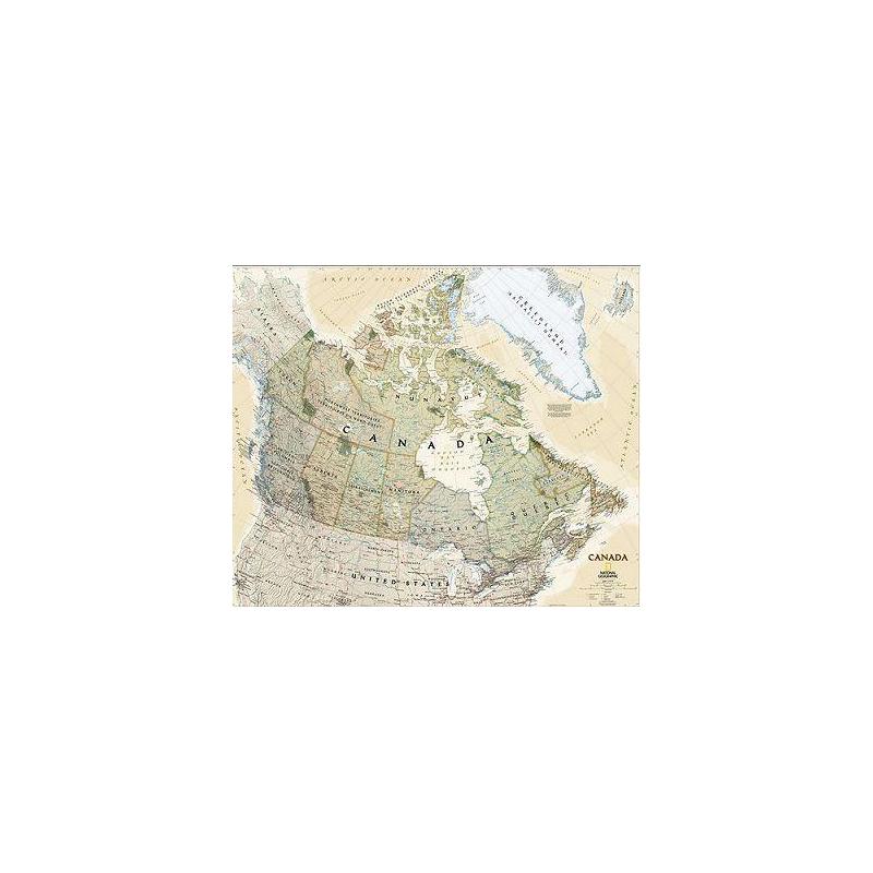 National Geographic - Carte antique du Canada, laminée