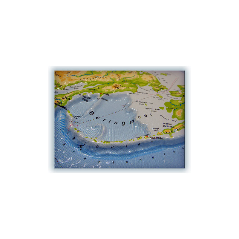 geo-institut Weltkarte Reliefkarte Welt Silver line physisch Russisch
