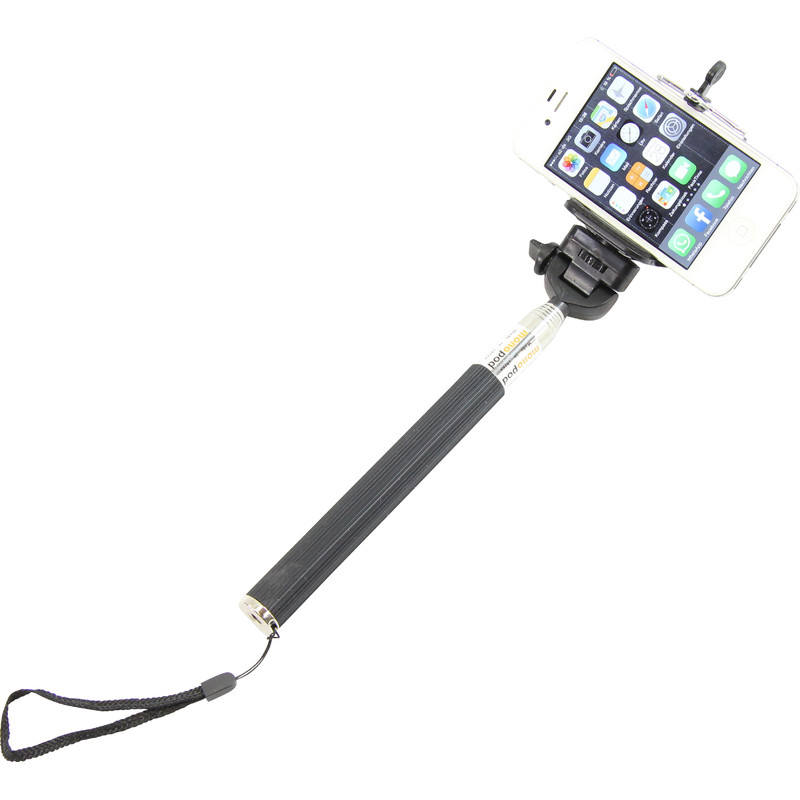 Monopied en aluminium Selfie-Stick für Smartphones und kompakte Fotokameras, blau