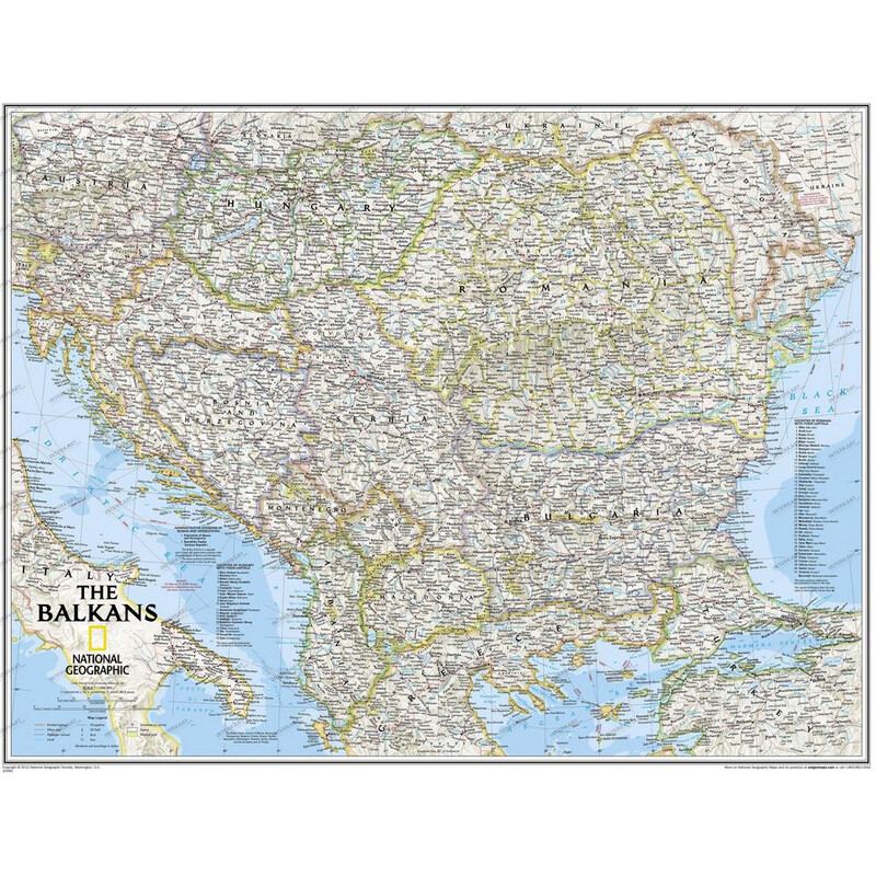 National Geographic Carte Balkans régionale