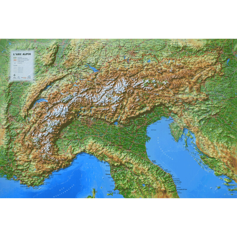 Carte régionale 3Dmap Massif de L'Arc Alpin