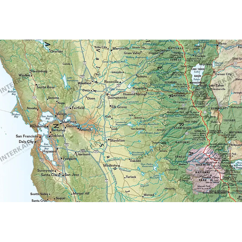 Carte régionale National Geographic Pacific Crest Trail (46 x 122 cm)