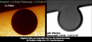 Zeitgleiche Venusaufnahmen 2004 auf den Kanaren und in München