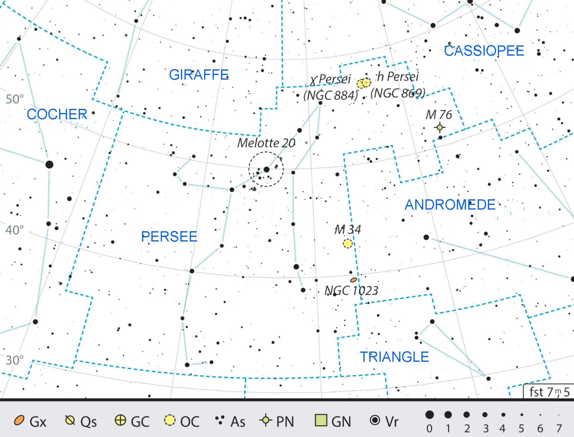 Carte générale de la constellation de Persée, avec conseils pour son observation. J. Scholten