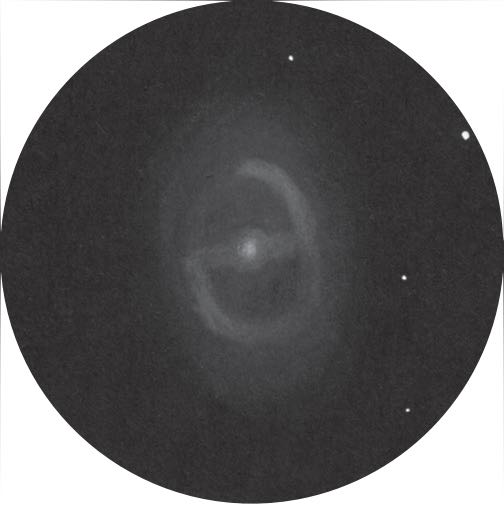 M 95, wie sie im 400mm-Teleskop unter
Landhimmelbedingungen erscheint. Uwe Glahn