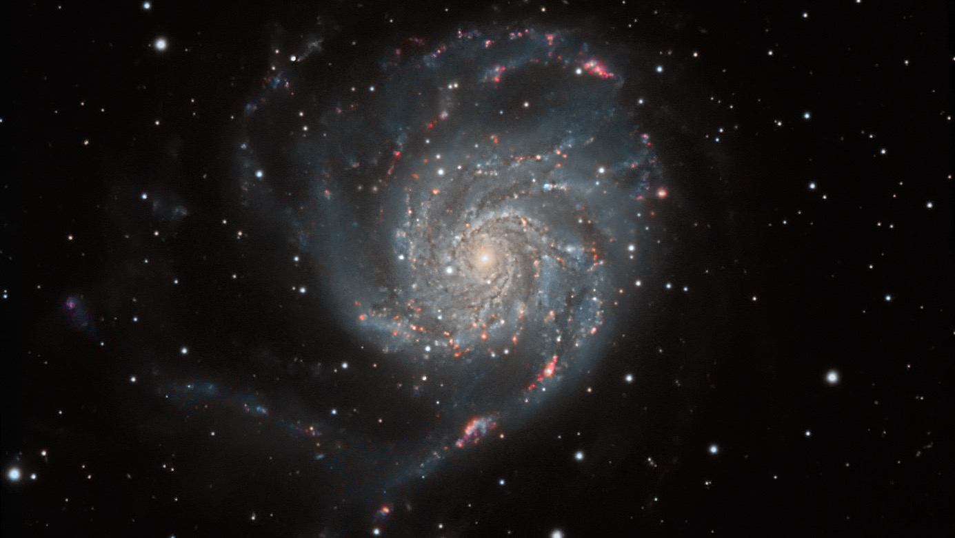 M101 – die „Feuerradgalaxie“ in 25 Millionen Lichtjahren Entfernung (Credit: JF Calvo Z36 Cancelada)