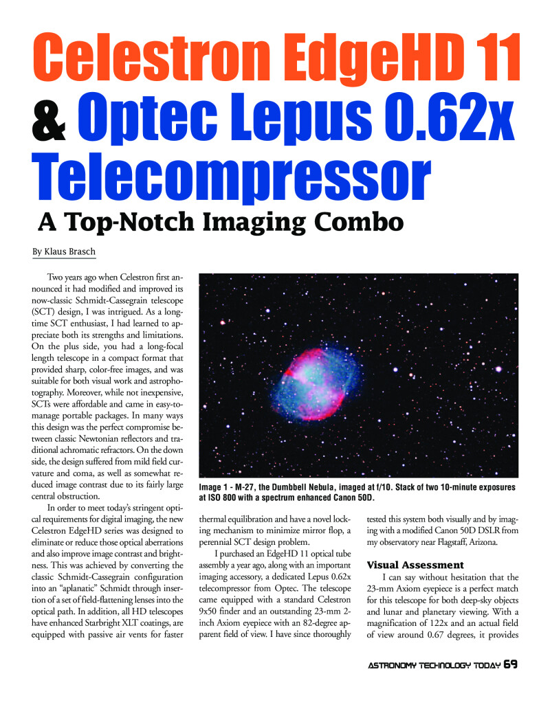 Celestron EdgeHD 11 & Optec Lepus 0.62x Reducer
