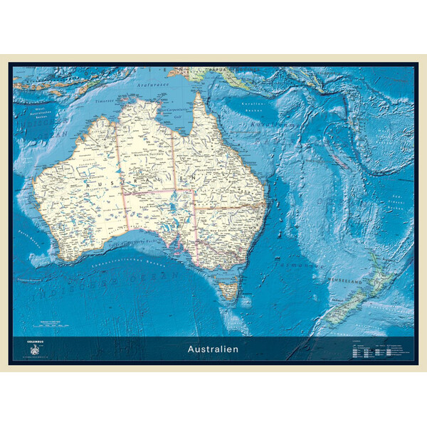 Carte des continents Columbus Australia (115 x 85 cm)