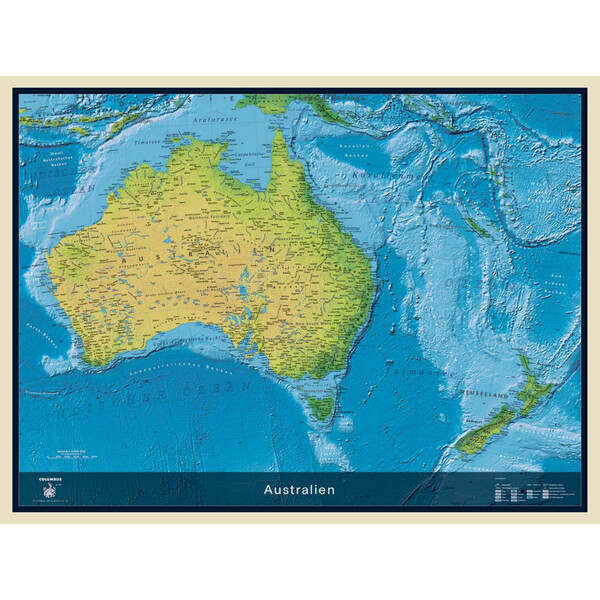 Carte des continents Columbus Australia (115 x 85 cm)
