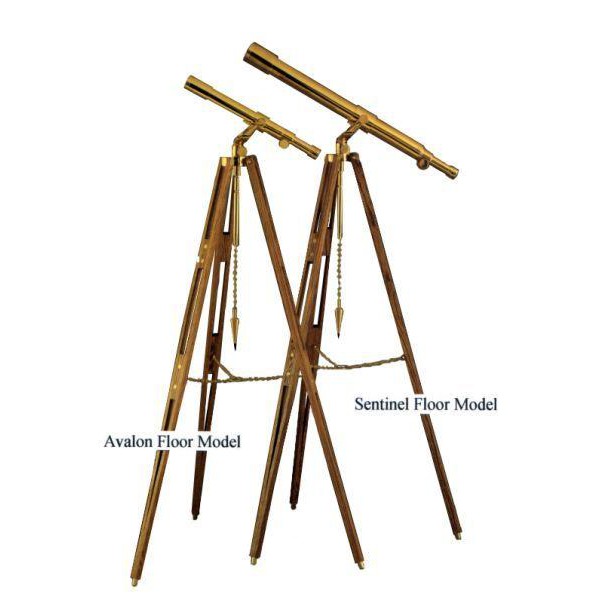 Télescope laiton The Glass Eye Avalon All Brass Trépied en Teak