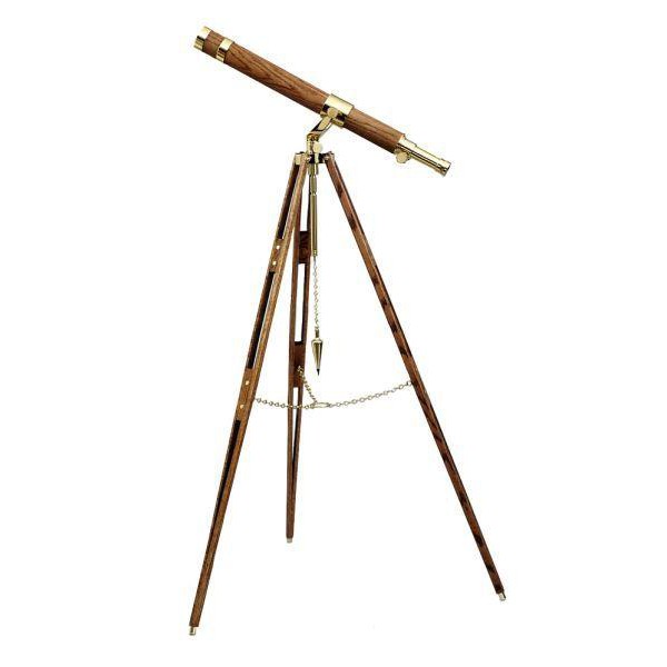 Télescope laiton The Glass Eye Cape Cod Designer Series Trépied en Teak