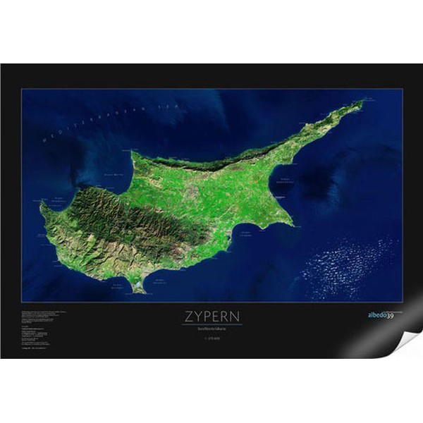 Carte géographique albedo 39 Chypre