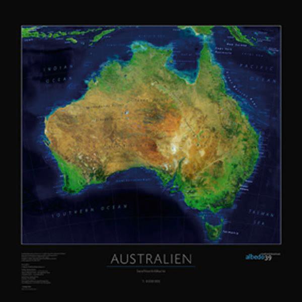 Carte des continents albedo 39 Australie