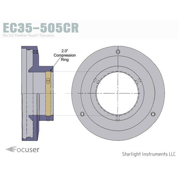 Starlight Instruments Capot 88,9 mm avec bague de compression