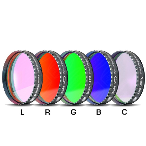 Baader LRGBC-CCD-Filter Satz 2" gefasst, RGB mit Klarglasfilter und UV/IR Sperr / L-Filter