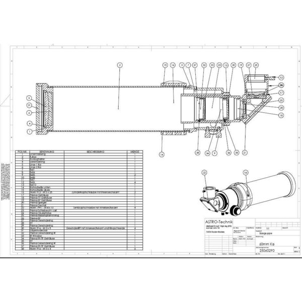 Lunt Solar Systems Sonnenteleskop Lunt ST 60/500 LS60T CaK B600 FT OTA