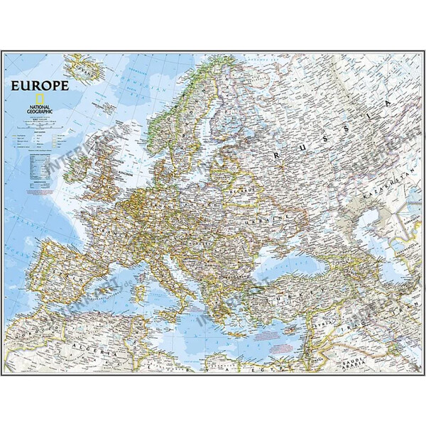 National Geographic Kontinentkarte Europa politisch, laminiert