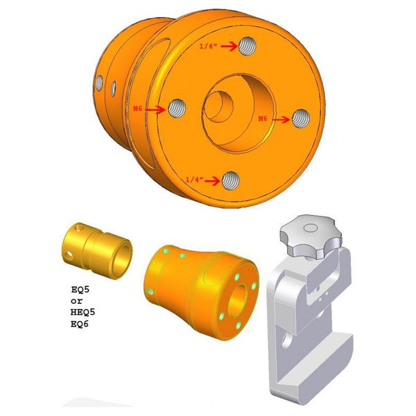 Geoptik Gegengewichtsstangenadapter für EQ-5 / GP