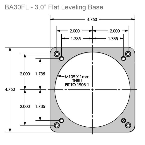 Starlight Instruments Base for 3.0" Dia Focuser, Flat with Leveling Screws