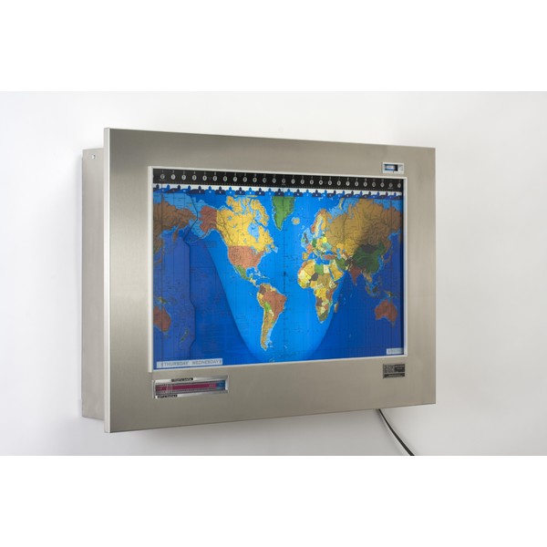 Geochron Modèle "Original Kilburg", finition inox mat avec moulures argentées