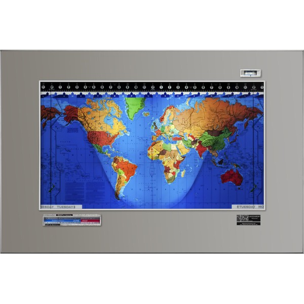 Geochron Modèle "Original Kilburg" en inox poli avec moulures argentées