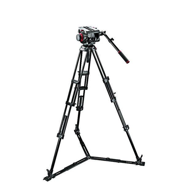 Manfrotto Kit trépied double tubes en aluminium et entretoise inférieure 545GBK, avec tête panoramique Pro Fluid Video-Neiger 509HD