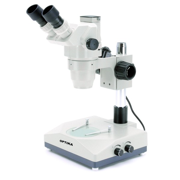 Optika Microscope stéréo zoom trinoculaire SZR-10, Colonne, 2 éclairages