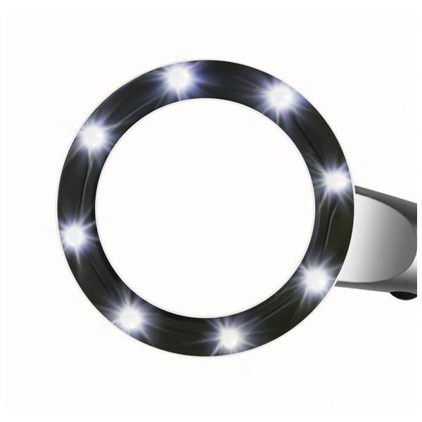 Bresser Loupe 2,5x, diamètre 55 mm, éclairage LED