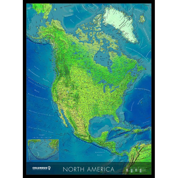 Columbus Carte des continents Amérique du Nord
