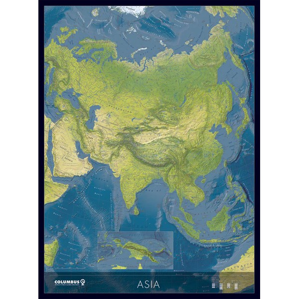 Columbus Carte des continents  Asie KK2021AS