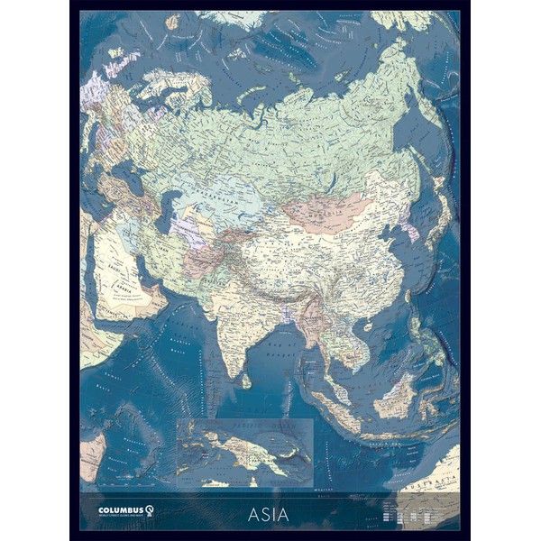 Columbus Carte des continents  Asie KK2021AS