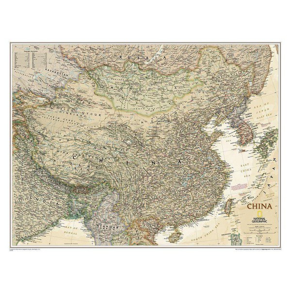 National Geographic Carte antique de la Chine