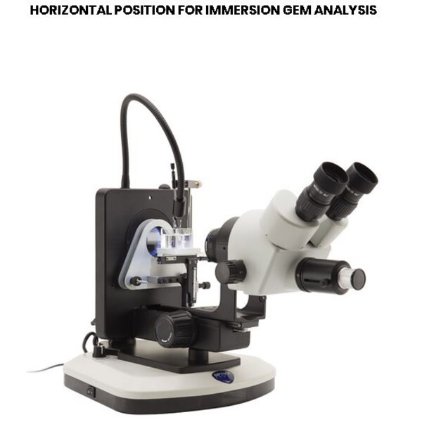 Optika Zoom-Stereomikroskop OPTIGEM-4, trinokulares gemmologisch, kippbares Stativ